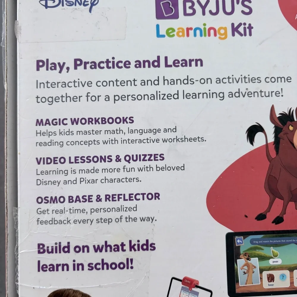 Disney BYJU'S Learning Kit Grade 2 Osmo Magic Workbooks Math Reading iPad Base